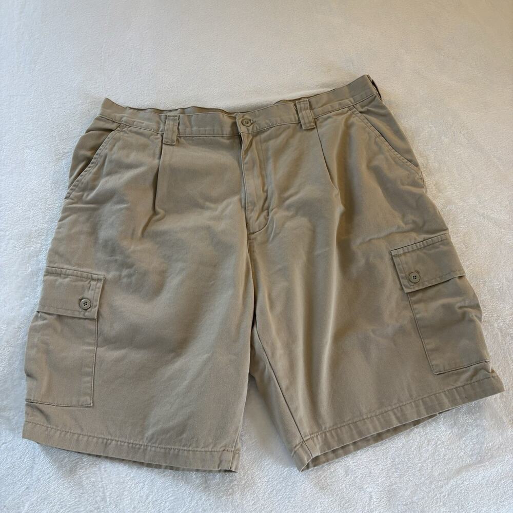 Chaps Ralph Lauren Pleated Cargo Shorts Men's Size 38 Khaki Beige Vintage 90s